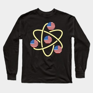 American Flag Atom Chemistry teacher Long Sleeve T-Shirt